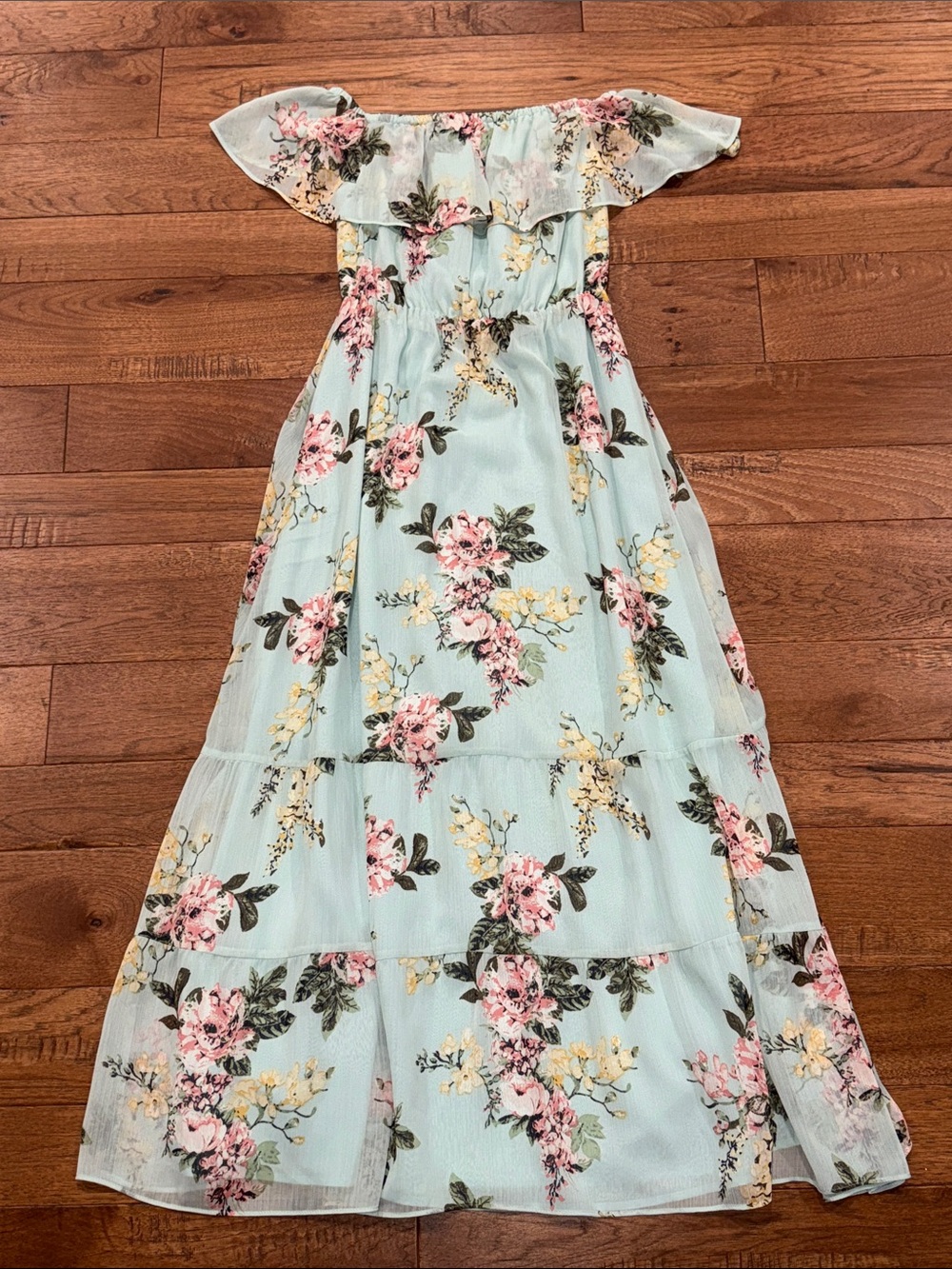 Maison Jules Fiesta Off-Shoulder Floral Print Ruffle Dress - Size S
